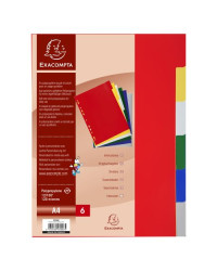 Zacht plastic tabbladen 6 posities - A4 - Assortie kleuren